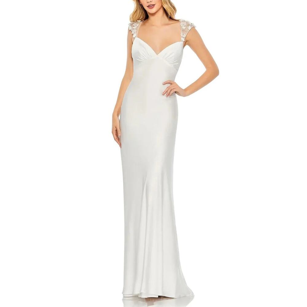 IEENA Mac Duggal ~ Embellished Empire Waist Column Gown Size 14 PROM FAST SHIP